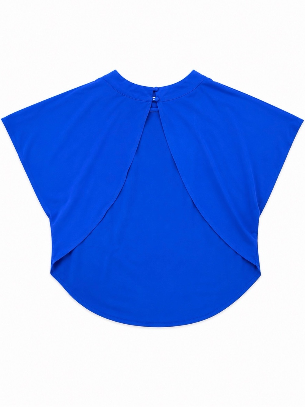 bebe Open-Back Short Sleeve Top in Cobalt Blue